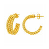 3-reihige Goldohrringe mit Dorika Kugel-Design aus 14 Karat Gelbgold