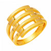 4-reihiger Goldring mit Rippenstruktur aus 14 Karat Gold