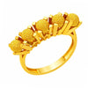 5-Stein-Stil mit Kugel-Design Ring aus 22 Karat Gelbgold