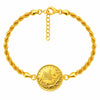 Damenarmband mit gedrehter Goldkette und Reşat-Münze | 19 cm