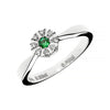 DIAMANTRING MIT SMARAGD - Weissgold Ring - B186P EM