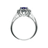 DIAMANTRING MIT BLAUEM SAPHIR - Weissgold Ring - B237P mini Sa