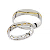 Eheringe/Trauringe - Weissgold mit vergoldetem Kanal Trauringe - F618(F&M)