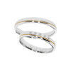 Eheringe/Trauringe - Weissgold mit vergoldetem Kanal Trauringe - R1342
