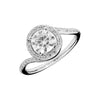 VERLOBUNGSRINGE MIT SYNTHETISCHEM MOISSANIT - Weissgold Ring - B452P SM