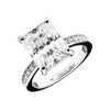 VERLOBUNGSRINGE MIT SYNTHETISCHEM MOISSANIT - Weissgold Ring - B467P